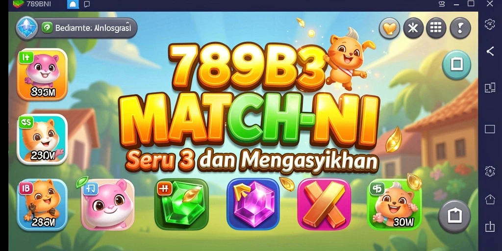 Tampilan gameplay menarik dari permainan Match-3 789BNI.