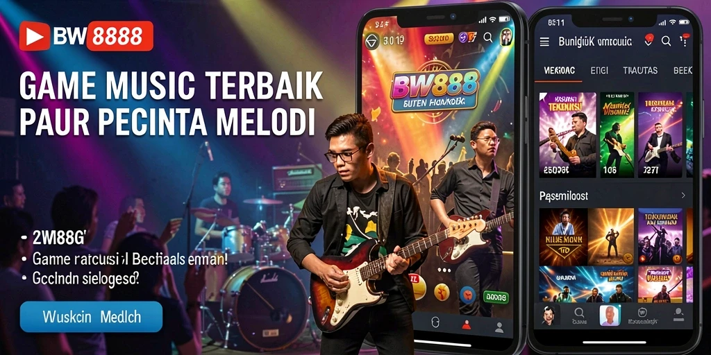 Screenshot utama BW888 menampilkan gameplay seru dengan alat musik.