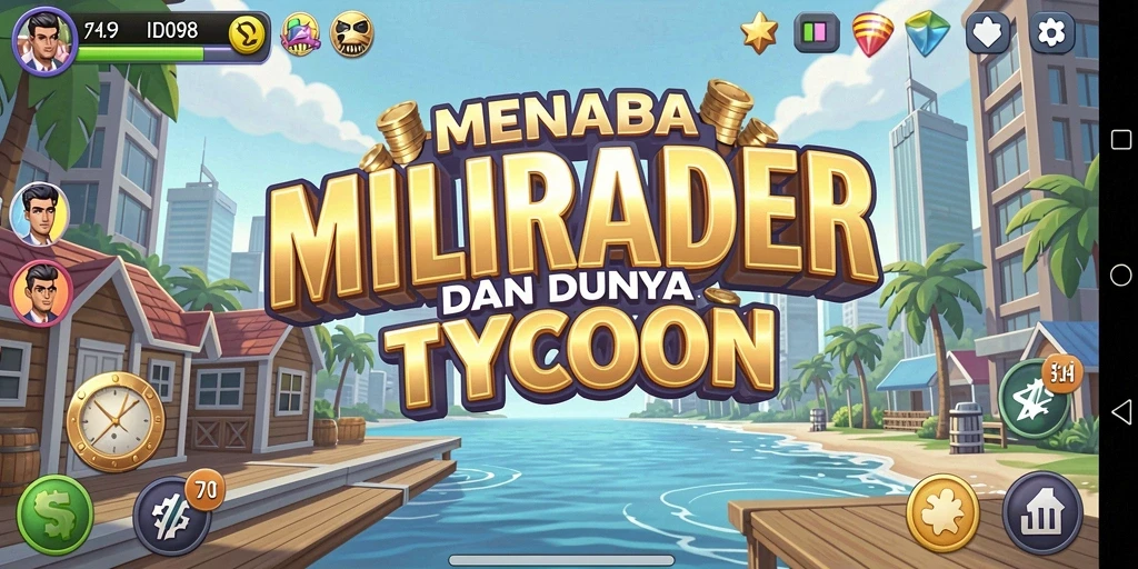 Screenshot gameplay ID098 menampilkan aksi mengelola bisnis Tycoon.