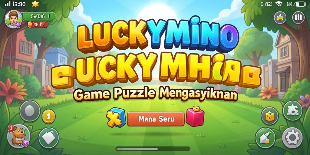 Tampilan gameplay seru dari LUCKYMINO yang penuh warna.