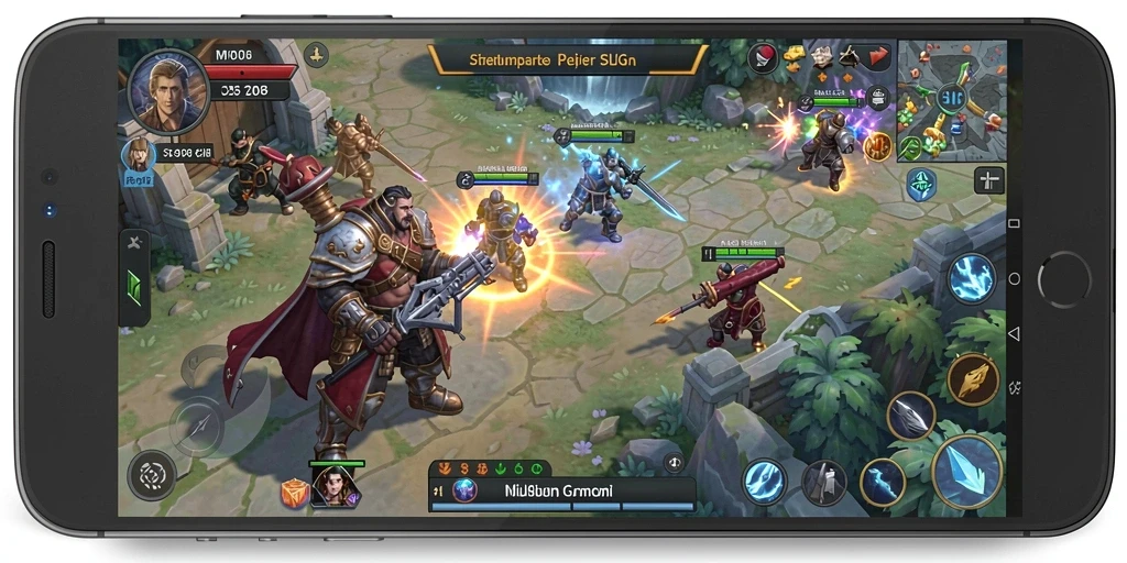 Screenshot gameplay MPO08 yang menampilkan strategi pertempuran seru.