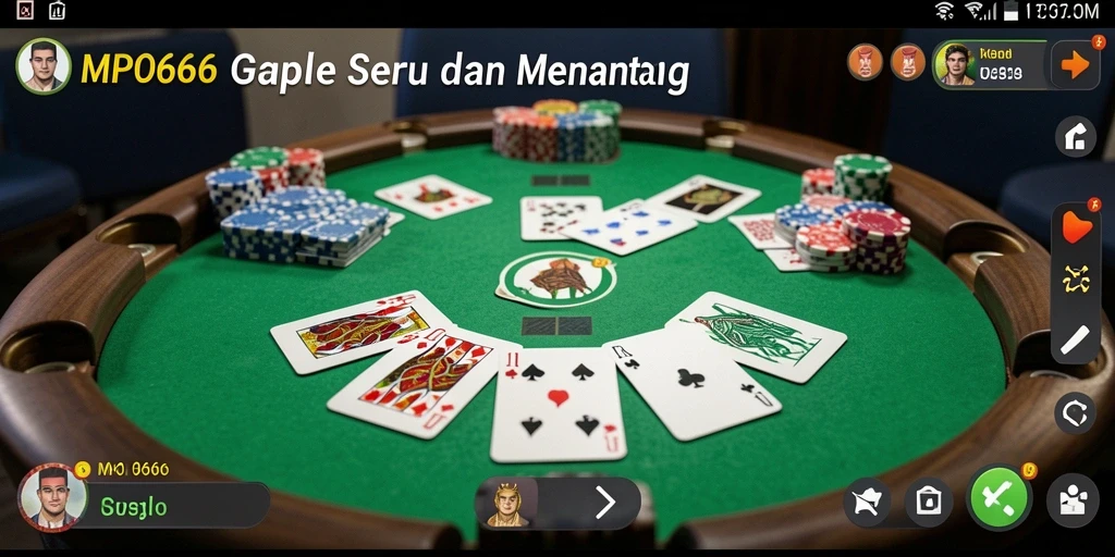 Screenshot MPO666 menampilkan gameplay Gaple yang seru dan interaktif.